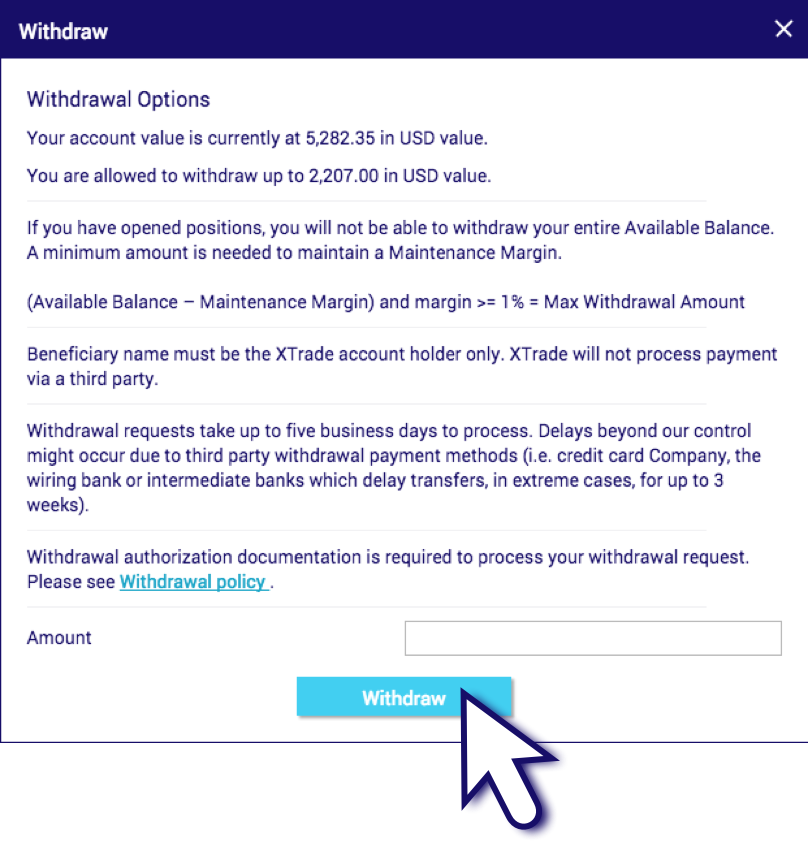 Withdrawal Terms and Conditions